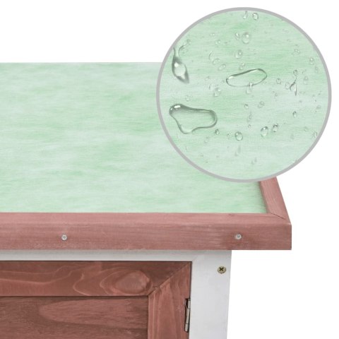 KLATKA DLA KRÓLIKA 1 POZIOM BRĄZOWA DREWNIANA