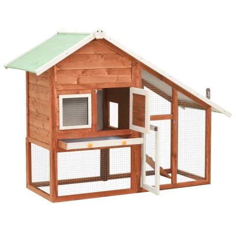 KLATKA DLA KRÓLIKA 140X63X120CM DREWNO JODŁOWE