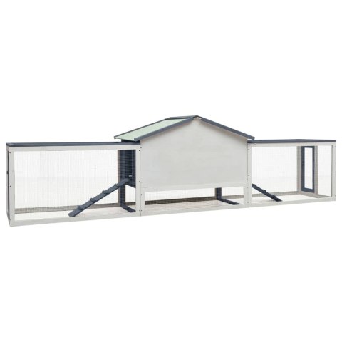 KLATKA DLA KRÓLIKA SZARA 303X60X86CM DREWNO SOSNY I JODŁY