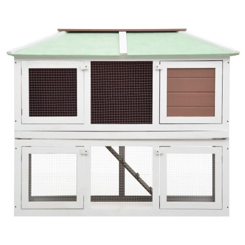 KLATKA DLA KRÓLIKÓW 2 POZIOMY BRĄZOWA DREWNIANA