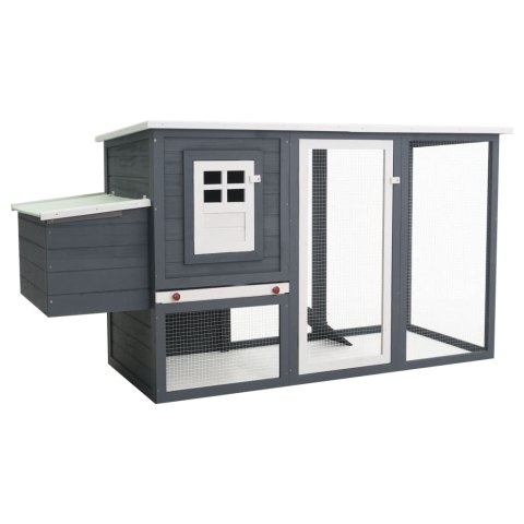 KLATKA DLA KUR Z MIEJSCEM DO GNIAZDOWANIA SZARA DREWNIANA