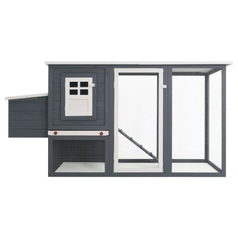 KLATKA DLA KUR Z MIEJSCEM DO GNIAZDOWANIA SZARA DREWNIANA