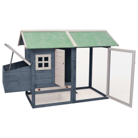 KLATKA DLA KURCZĄT SZARA 170X81X110CM DREWNO SOSNY I JODŁY