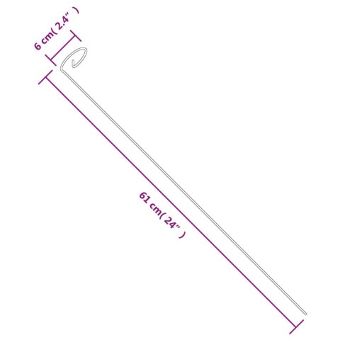 PODPÓRKI DO ROŚLIN KWIATÓW KRZEWÓW OWOCOWYCH 20 SZT. 61CM STALOWE