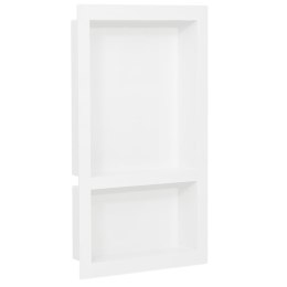 WNĘKA PRYSZNICOWA Z 2 PÓŁKAMI BIAŁA POŁYSK 41X69X9CM