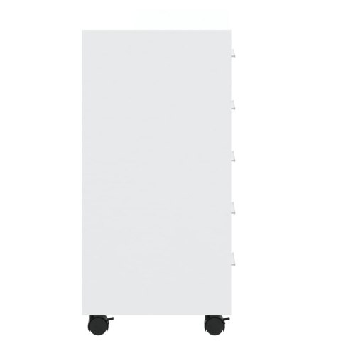 SZAFKA Z SZUFLADAMI I KÓŁKAMI BIAŁA POŁYSK