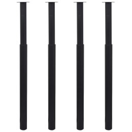 TELESKOPOWE NOGI DO STOŁU 4 SZT. CZARNE 710-1100MM