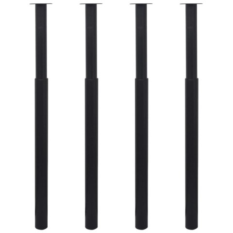 TELESKOPOWE NOGI DO STOŁU 4 SZT. CZARNE 710-1100MM
