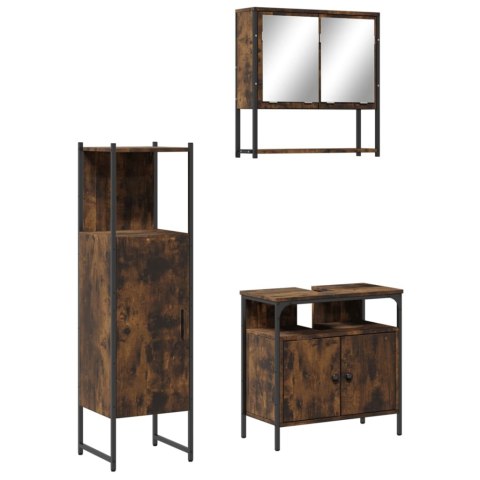 3-CZĘŚCIOWY ZESTAW MEBLI ŁAZIENKOWYCH PRZYDYMIONY DĄB