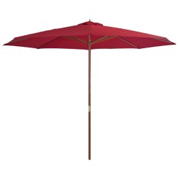 PARASOL OGRODOWY NA DREWNIANYM SŁUPKU 350CM BURGUNDOWY