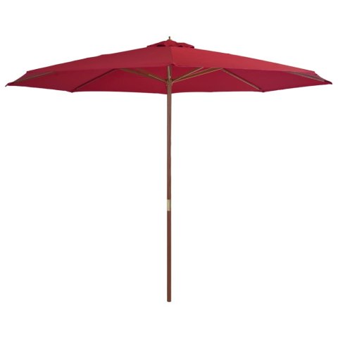 PARASOL OGRODOWY NA DREWNIANYM SŁUPKU 350CM BURGUNDOWY