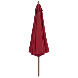 PARASOL OGRODOWY NA DREWNIANYM SŁUPKU 350CM BURGUNDOWY