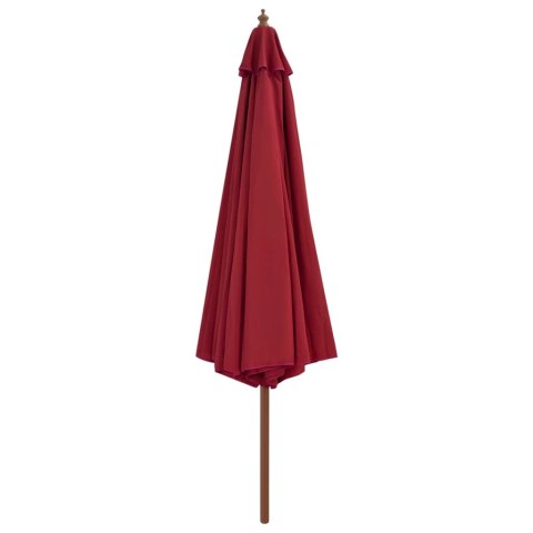 PARASOL OGRODOWY NA DREWNIANYM SŁUPKU 350CM BURGUNDOWY