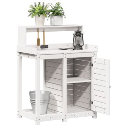 STOLIK OGRODNICZY Z PÓŁKĄ BIAŁY 82,5X50X109,5CM SOSNA