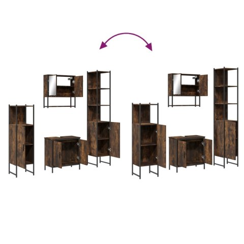 4-CZĘŚCIOWY ZESTAW MEBLI ŁAZIENKOWYCH PRZYDYMIONY DĄB