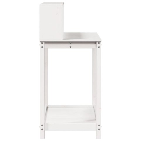 STOLIK OGRODNICZY Z PÓŁKAMI BIAŁY 108X50X109,5CM SOSNA