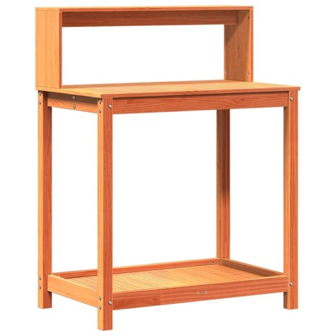 STOLIK OGRODNICZY Z PÓŁKAMI BRĄZOWY 82,5X50X109,5CM SOSNA