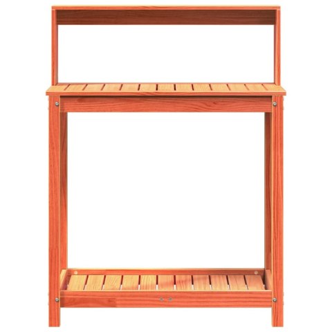 STOLIK OGRODNICZY Z PÓŁKAMI BRĄZOWY 82,5X50X109,5CM SOSNA