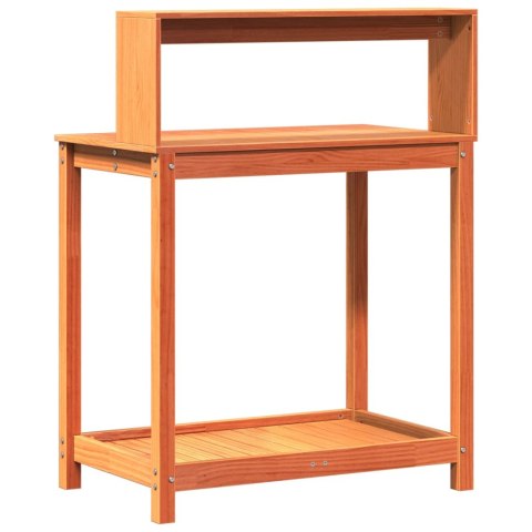 STOLIK OGRODNICZY Z PÓŁKAMI BRĄZOWY 82,5X50X109,5CM SOSNA