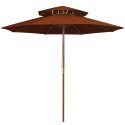 PARASOL OGRODOWY Z DWUPOZIOMOWĄ CZASZĄ TERAKOTA 270CM