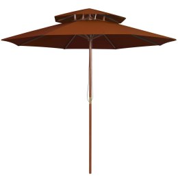 PARASOL OGRODOWY Z DWUPOZIOMOWĄ CZASZĄ TERAKOTA 270CM