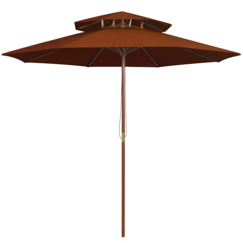 PARASOL OGRODOWY Z DWUPOZIOMOWĄ CZASZĄ TERAKOTA 270CM