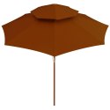 PARASOL OGRODOWY Z DWUPOZIOMOWĄ CZASZĄ TERAKOTA 270CM