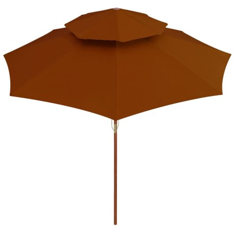 PARASOL OGRODOWY Z DWUPOZIOMOWĄ CZASZĄ TERAKOTA 270CM