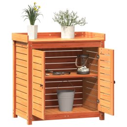 STOLIK OGRODNICZY Z PÓŁKAMI BRĄZOWY 82,5X50X86,5CM SOSNA