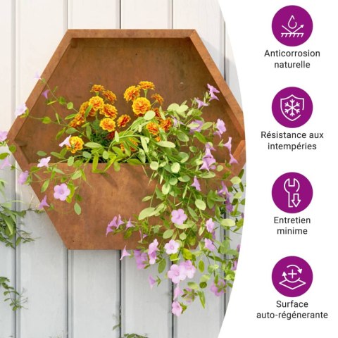 DONICZKI ŚCIENNE 2 SZT SZARE STAL KORTENOWSKA 46X10X40CM