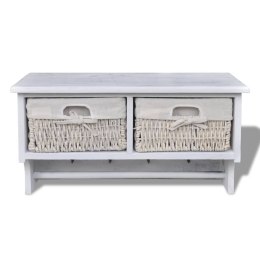 PÓŁKA ŚCIENNA BIAŁA 60X23,5X33CM DREWNO PAULOWNIA