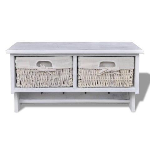 PÓŁKA ŚCIENNA BIAŁA 60X23,5X33CM DREWNO PAULOWNIA