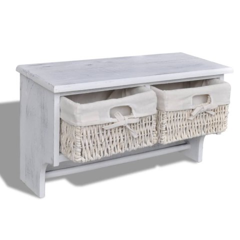 PÓŁKA ŚCIENNA BIAŁA 60X23,5X33CM DREWNO PAULOWNIA