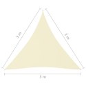 ŻAGIEL PRZECIWSŁONECZNY OGRODOWY WODOODPORNY MARKIZA TARAS TRÓJKĄTNY 3X3X3M KREMOWY