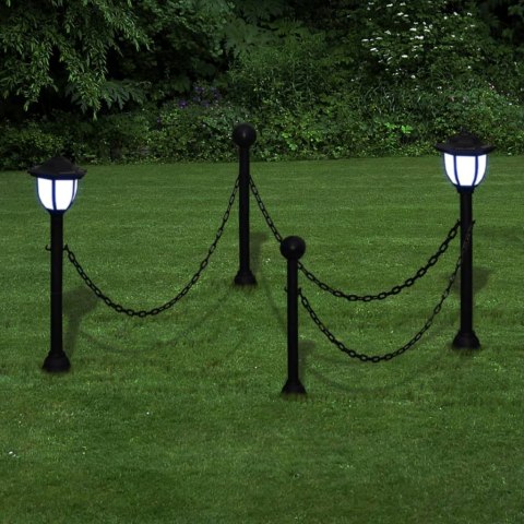 SOLARNE LAMPY OGRODOWE Z ŁAŃCUCHEM I SŁUPKAMI 4 SZT.