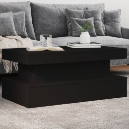 STOLIK KAWOWY Z OŚWIETLENIEM LED CZARNY 90X50X40CM