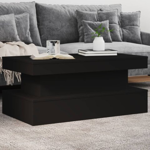 STOLIK KAWOWY Z OŚWIETLENIEM LED CZARNY 90X50X40CM