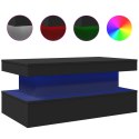 STOLIK KAWOWY Z OŚWIETLENIEM LED CZARNY 90X50X40CM