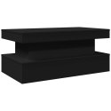 STOLIK KAWOWY Z OŚWIETLENIEM LED CZARNY 90X50X40CM