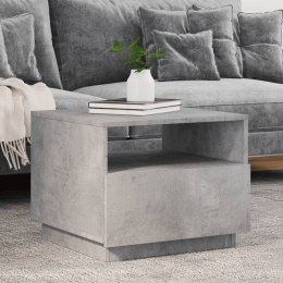 STOLIK KAWOWY Z PODŚWIETLENIEM LED SZAROŚĆ BETONU 50X49X40CM