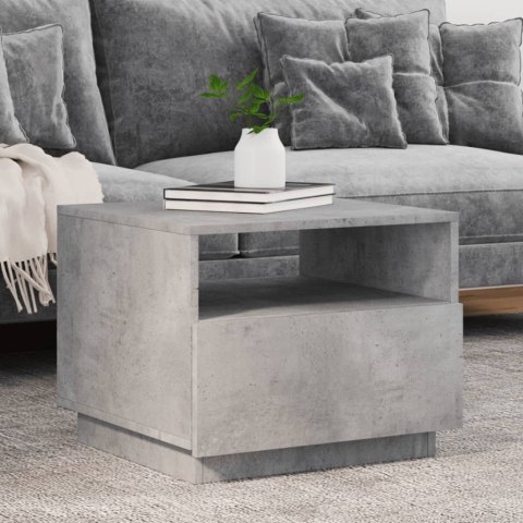 STOLIK KAWOWY Z PODŚWIETLENIEM LED SZAROŚĆ BETONU 50X49X40CM