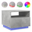 STOLIK KAWOWY Z PODŚWIETLENIEM LED SZAROŚĆ BETONU 50X49X40CM