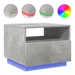 STOLIK KAWOWY Z PODŚWIETLENIEM LED SZAROŚĆ BETONU 50X49X40CM