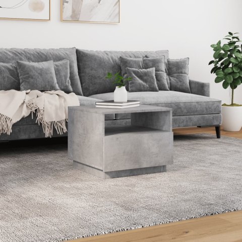STOLIK KAWOWY Z PODŚWIETLENIEM LED SZAROŚĆ BETONU 50X49X40CM