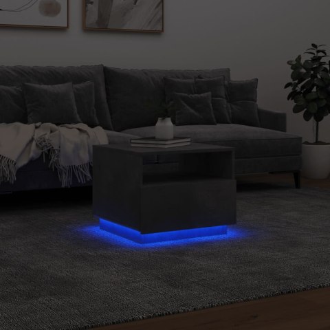 STOLIK KAWOWY Z PODŚWIETLENIEM LED SZAROŚĆ BETONU 50X49X40CM