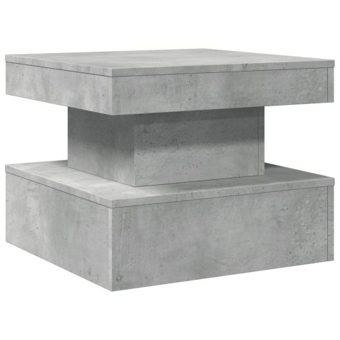 STOLIK KAWOWY Z PODŚWIETLENIEM LED SZAROŚĆ BETONU 50X50X40CM