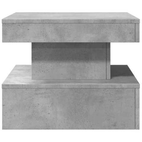 STOLIK KAWOWY Z PODŚWIETLENIEM LED SZAROŚĆ BETONU 50X50X40CM