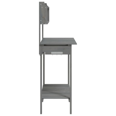 STOLIK DO PRZESADZANIA ROŚLIN KWIATÓW ZE ZLEWEM SZARY 147,5X44X139,5CM