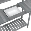 STOLIK DO PRZESADZANIA ROŚLIN KWIATÓW ZE ZLEWEM SZARY 147,5X44X139,5CM