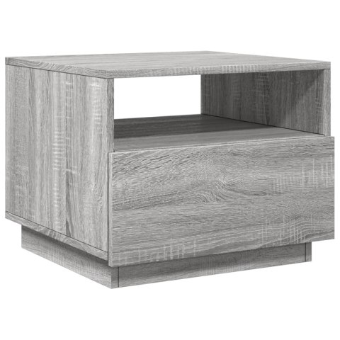 STOLIK KAWOWY Z LED SZARY DĄB SONOMA 50X49X40CM